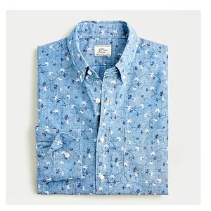 JCrew slim chambray shirt in floral print NWT